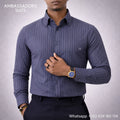Ambassadors charcoal pencil-stripe men's formal shirt