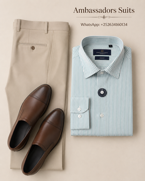 Ambassadors Complete Look 13 – Beige and Mint Stripe