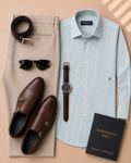 Ambassadors Complete Look 16 – Beige and Aqua Stripe