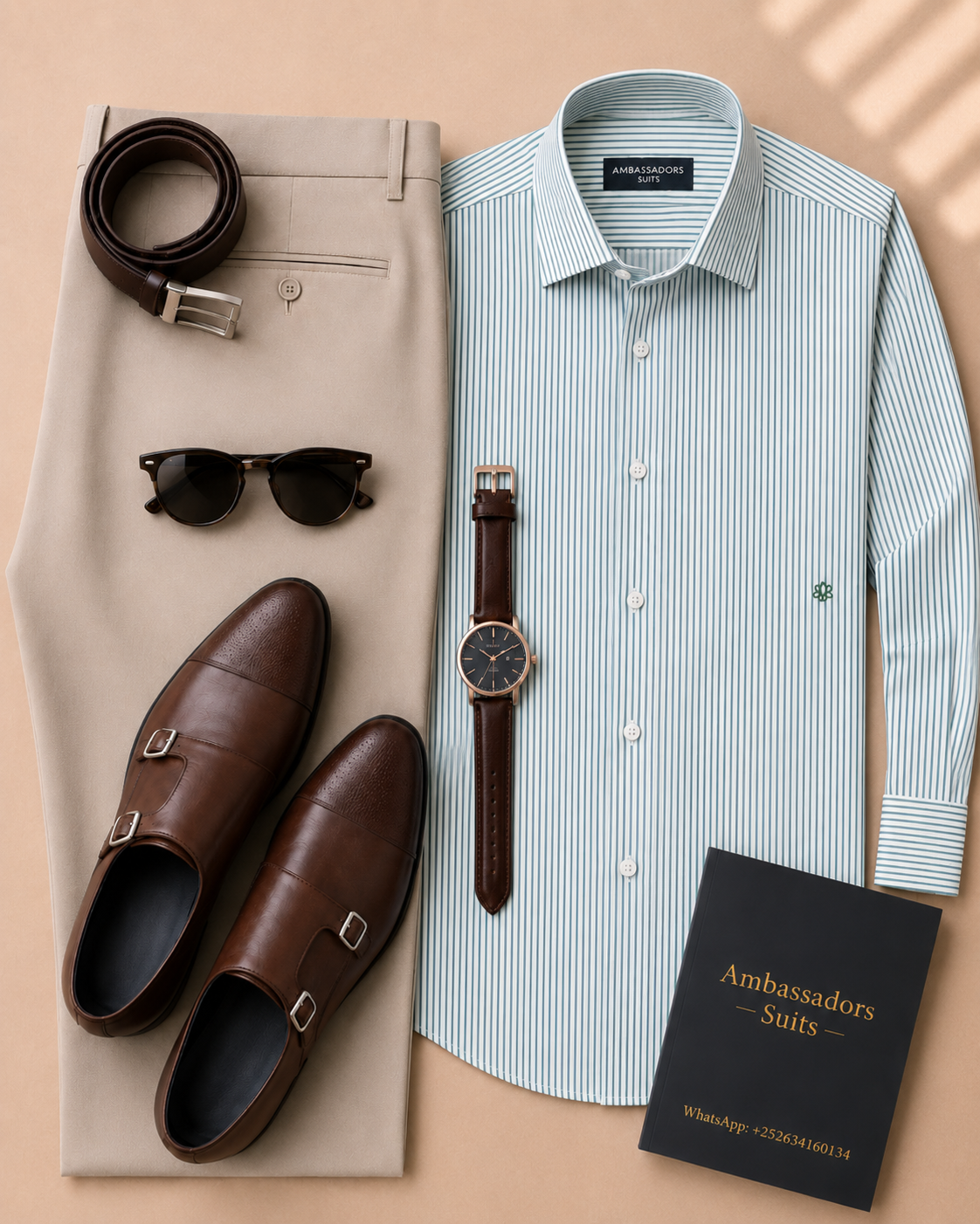 Ambassadors Complete Look 16 – Beige and Aqua Stripe