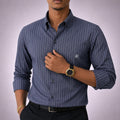 Ambassadors graphite striped men's formal shirt