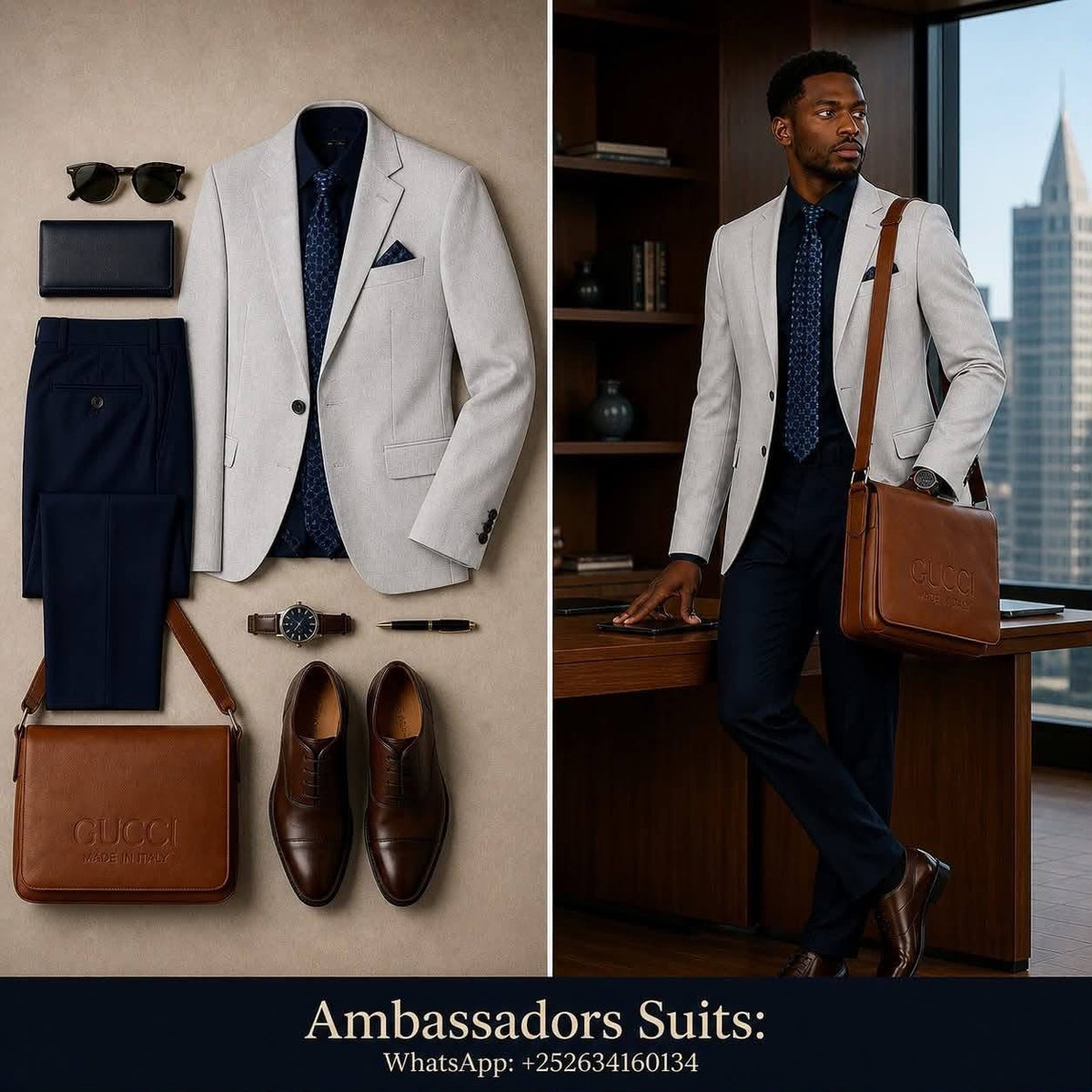 Ambassadors Suits light grey blazer coordinated men's outfit