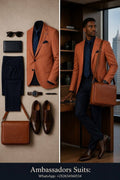 Ambassadors Suits rust orange blazer coordinated men's outfit