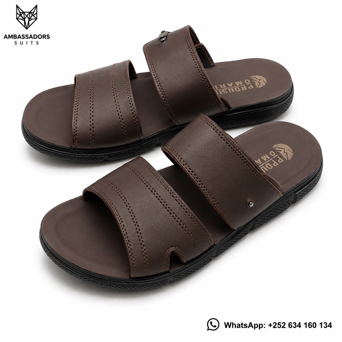 Dark Brown Double-Strap Sandals – Ambassadors Suits