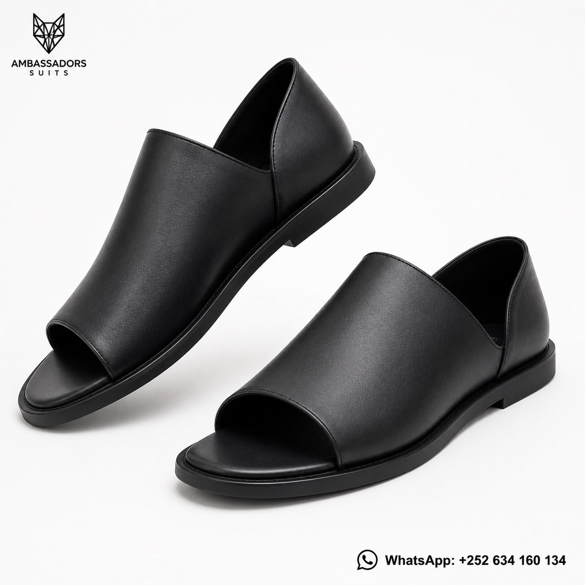 Black Open-Toe Dress Sandals – Ambassadors Suits