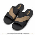 Black and taupe men's comfort sandals