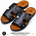 Black cutout men's comfort sandals