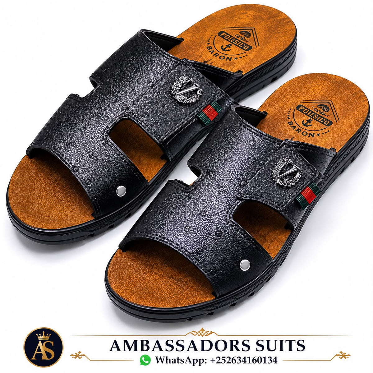 Black cutout men's comfort sandals
