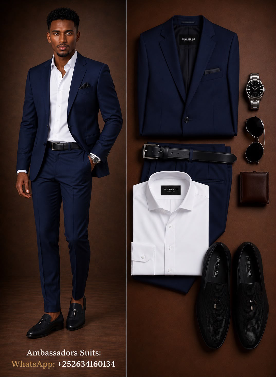 Navy Blue Classic Two-Piece Suit